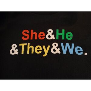 The Phluid Project Pride Graphic Tee Black She He They We T-Shirt NWT